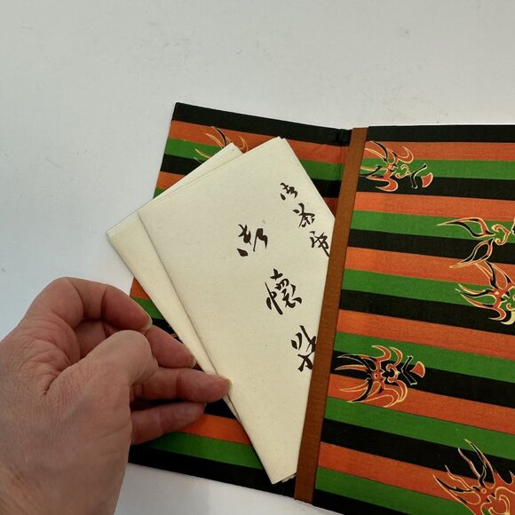 Japanese Woodblock Bi Fold Wallets Rice Paper Lot of 2 - Picture 5 of 6